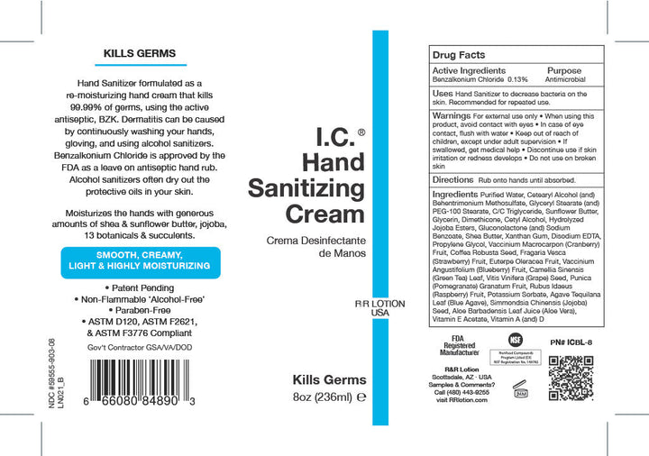 R&R Lotion ICBL - GAL, IC Hand Sanitizing Cream, 1 Gallon MTESolutions