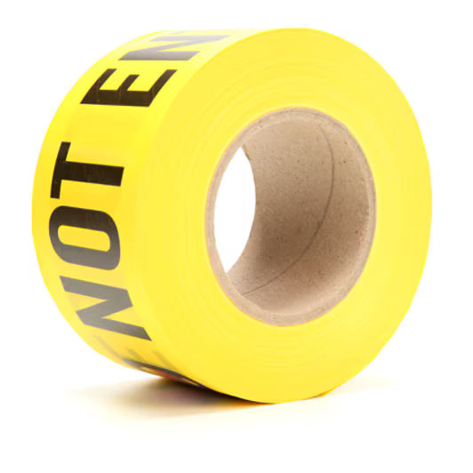 3M 7100057611 Scotch® Barricade Tape 361, CAUTION DO NOT ENTER, 3 in x 1000 ft, Yellow, 8 rolls/Case