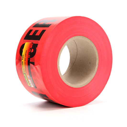 3M 7000133181 Scotch® Barricade Tape 362, DANGER DO NOT ENTER, 3 in x 1000 ft, Red, 8 rolls/Case