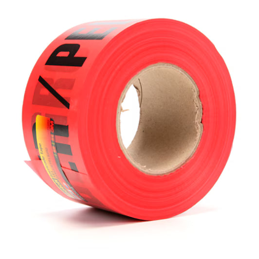 3M 7010349801 Scotch® Barricade Tape 381, DANGER / PELIGRO, 3 in x 1000 ft, Red, 8 rolls/Case