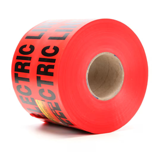3M 7000133186 Scotch® Buried Barricade Tape 368, CAUTION BURIED ELECTRIC LINE BELOW, 6 in x 1000 ft, Red, 4 rolls/Case