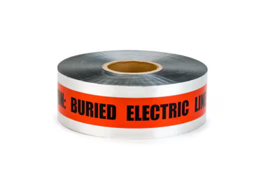 3M 7000133190 Scotch® Detectable Buried Barricade Tape 406, CAUTION BURIED ELECTRIC LINE BELOW, 3 in x 1000 ft, Red, 8 rolls/Case