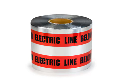 3M 7000133192 Scotch® Detectable Buried Barricade Tape 408, CAUTION BURIED ELECTRIC LINE BELOW, 6 in x 1000 ft, Red, 4 rolls/Case