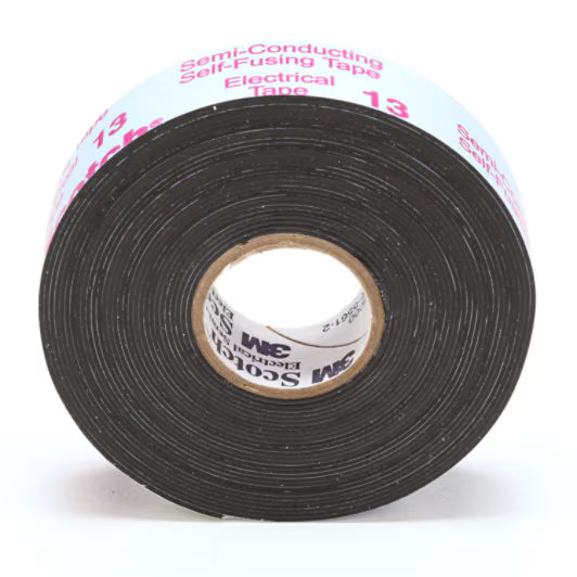 3M 7000007284 Scotch® Electrical Semi-Conducting Tape 13, 3/4 in x 15 ft, Printed, Black, 50 rolls/Case, BULK