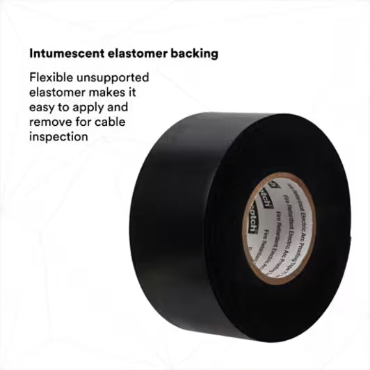 3M 7100004537 Scotch® Fire-Retardant Electric Arc Proofing Tape 77, 1-1/2 in x 20 ft, Black, 1 roll/carton, 10 rolls/Case