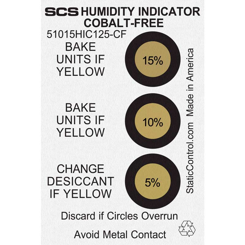 SCS 51015HIC125 - CF, Cobalt - Free Humidity Indicator Card 5/10/15%, Can of 125 MTESolutions