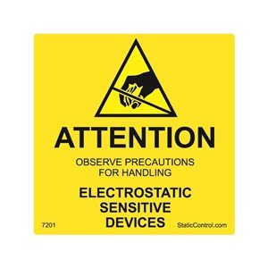 SCS 7201, Caution Label, Reusable, 2In X 2In, Mil - Std - 129N, 500/Roll MTESolutions