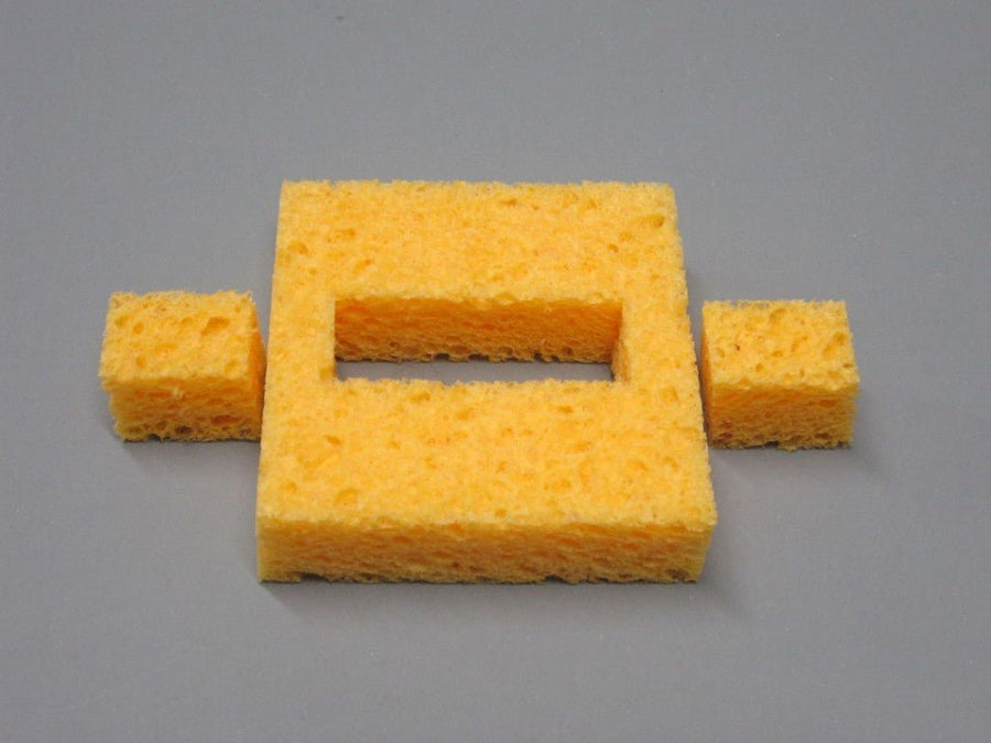 SIR Sponge S43 - P3, Soldering Sponge, 2.3" x 2.5" x 5/8" w/ Rectangular Hole, Pack of 3, MOQ: 12 Packs MTESolutions