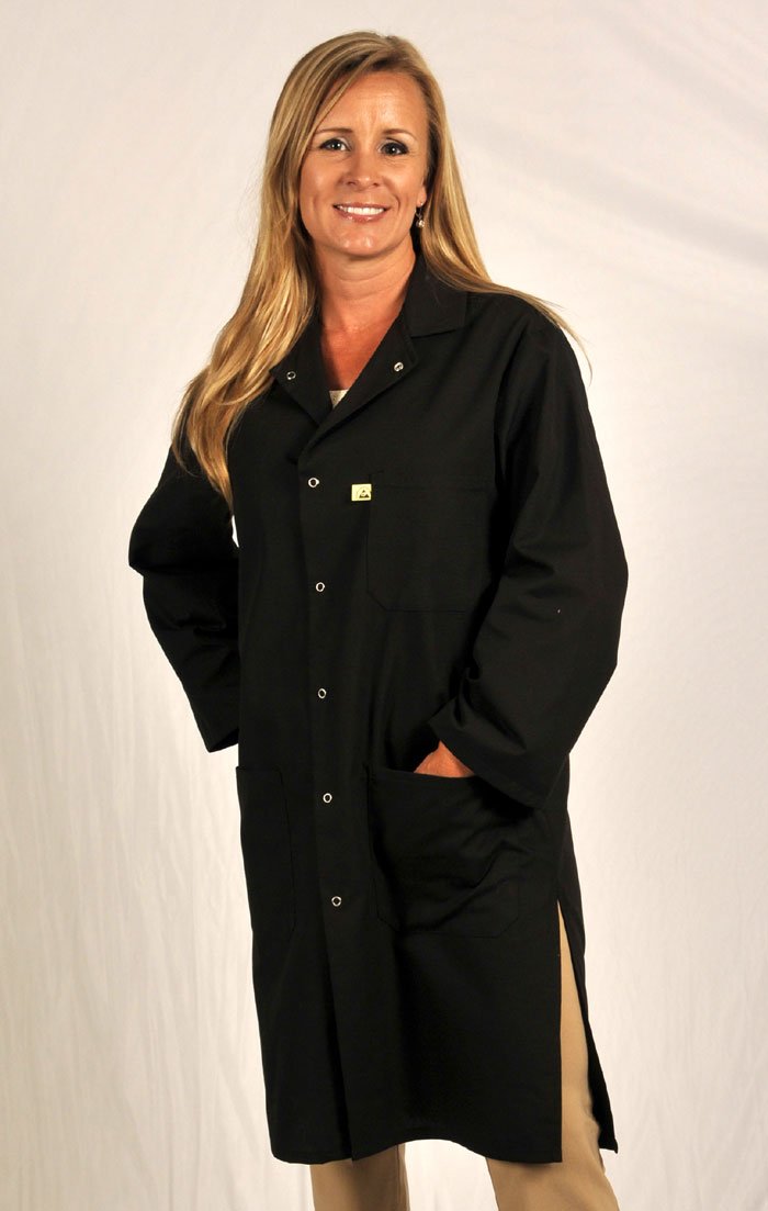 Tech Wear 371ACK - S Smock - Nylostat Fabric - Jacket - 3 Pocket Color = Black, Small MTESolutions