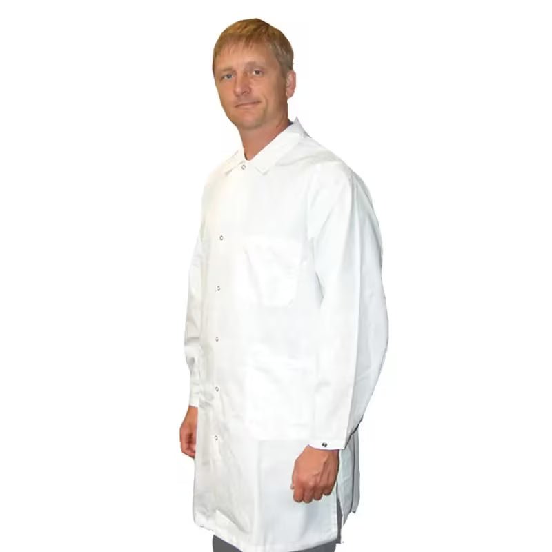 Tech Wear 371ACQ - S Smock - Nylostat Fabric - Jacket - 3 Pocket Color = White, Small MTESolutions