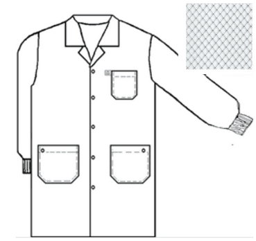 Tech Wear LOC - 53 - 3XL Smock - Traditional OFX - 100 - Lab Coat - 3 Pocket Color = Gray, 3XL MTESolutions