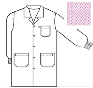 Tech Wear LOC - 73KEY - XS Smock - Traditional OFX - 100 - Lab Coat - 3 Pocket Color = Pink, XS, With Key MTESolutions