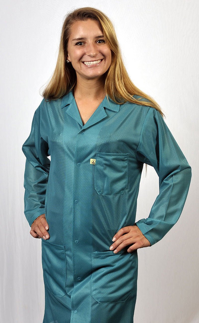 Tech Wear LOC - 83KEY - S Smock - Traditional OFX - 100 - Lab Coat - 3 Pocket Color = Teal, Small, With Key MTESolutions