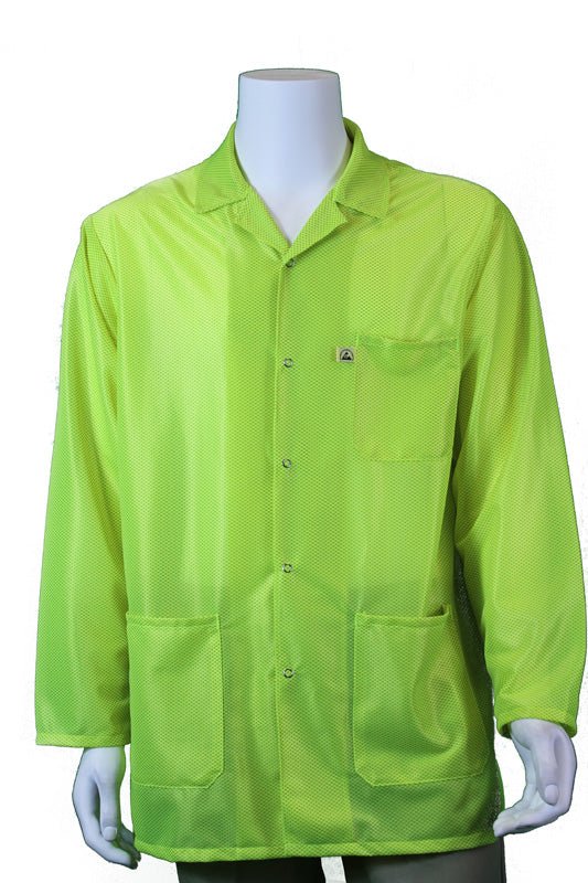 Tech Wear LOJ - HVY3C - L Smock - Traditional OFX - 100 - Jacket - 3 Pocket Color = Hi - Vis Yellow, Large, Knitted Cuffs MTESolutions