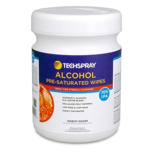 Techspray 1608CP - 150DSP Commercial - Grade, Disposable Tub, 150 Wipes Per Tub / 6 Tubs per Case MTESolutions