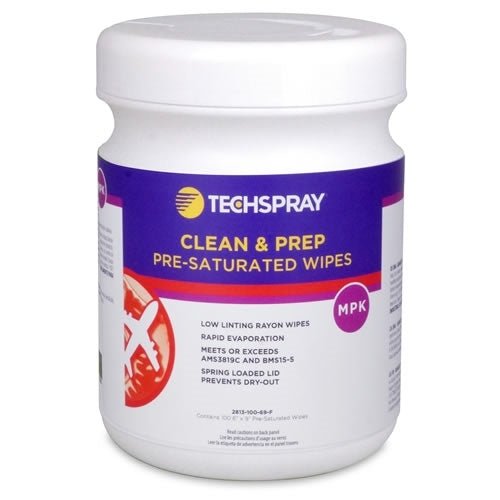 Techspray 2813 - 100 - 69 - C 100% MPK Wipe / 100 per Canister / 12 Canisters per Case MTESolutions