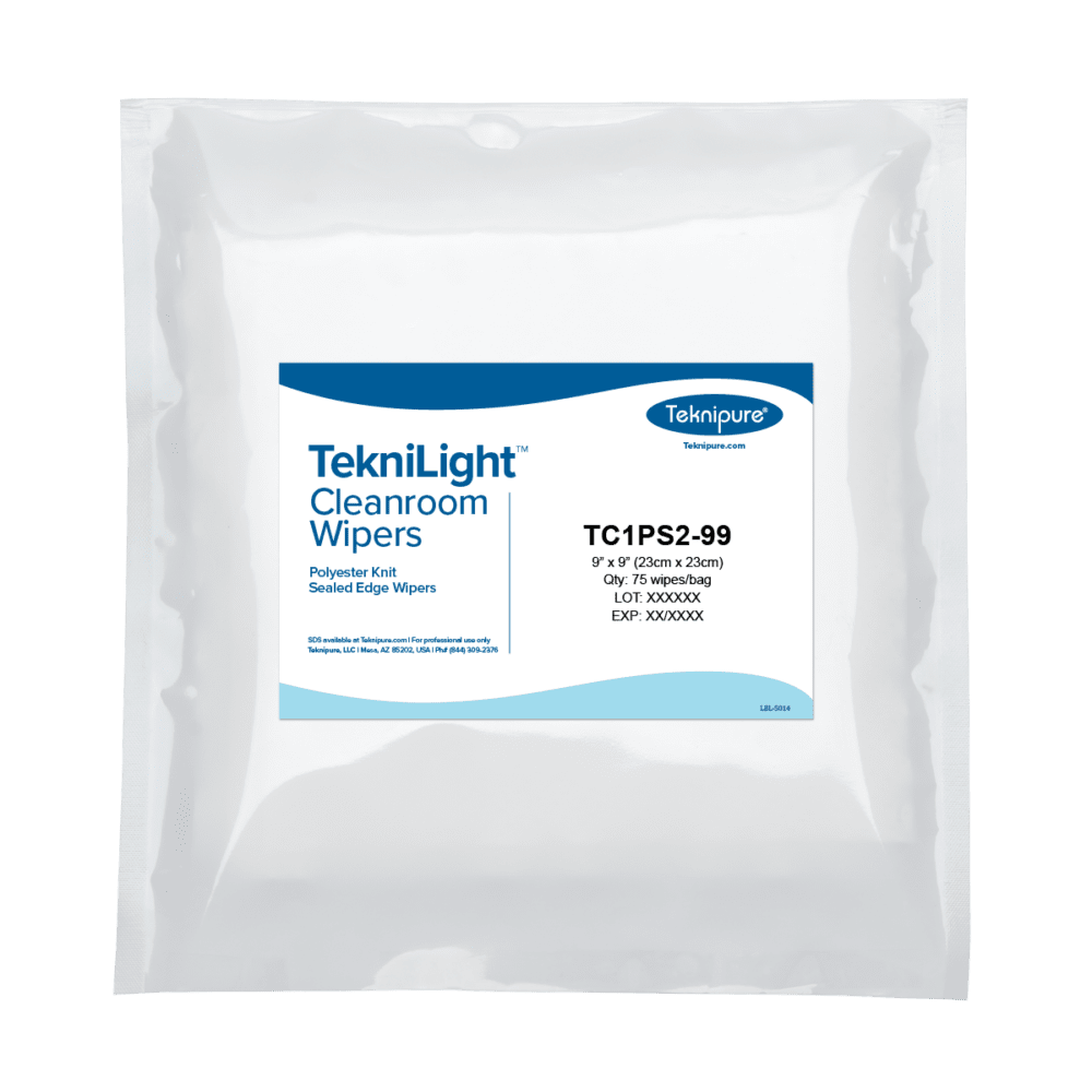 Teknipure TC1PS2 - 99 TekniLight Polyester Knit Wiper, Sealed Edge, 9 in x 9 in, Case of 1200 MTESolutions