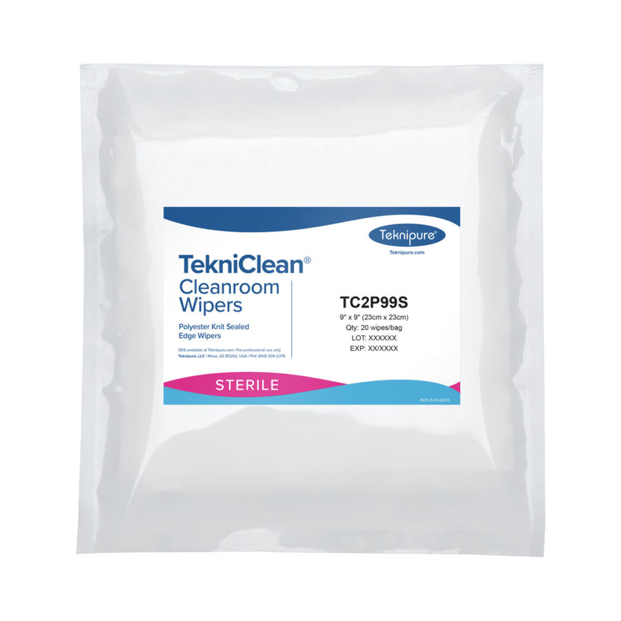 Teknipure TC2P99S TekniClean® Sterile Polyester Knit Wiper with Sealed Edge, 9"x 9" MTESolutions