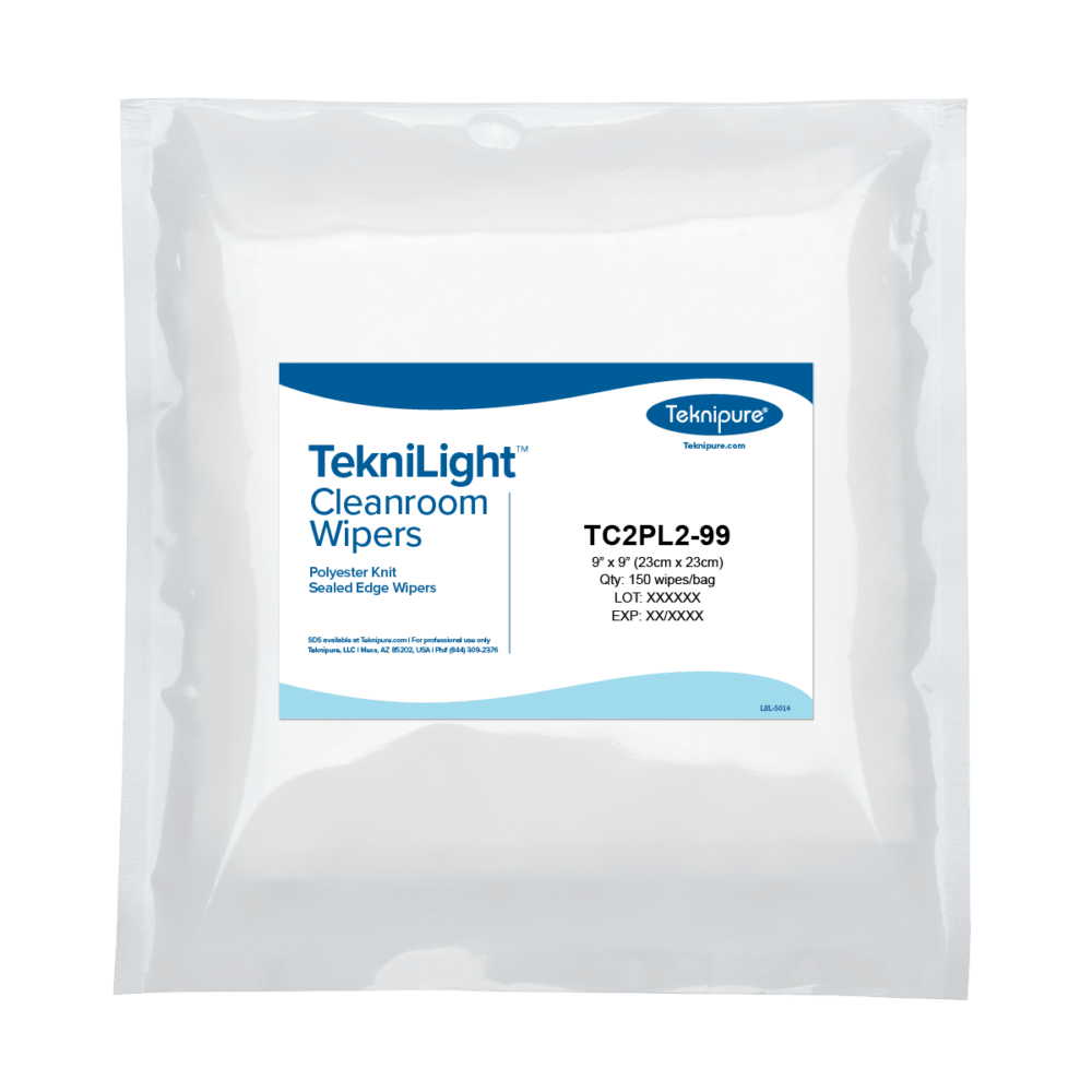 Teknipure TC2PL2 - 99 TekniLight Polyester Knit Wiper, Sealed Edge, 9 in x 9 in, Case of 1500 MTESolutions