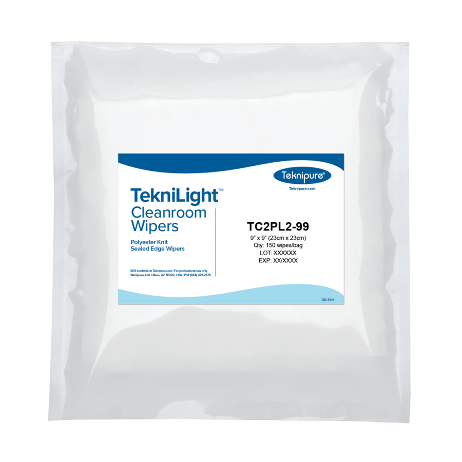 Teknipure TC2PL2 - 99 TekniLight Polyester Knit Wiper, Sealed Edge, 9 in x 9 in, Case of 1500 MTESolutions