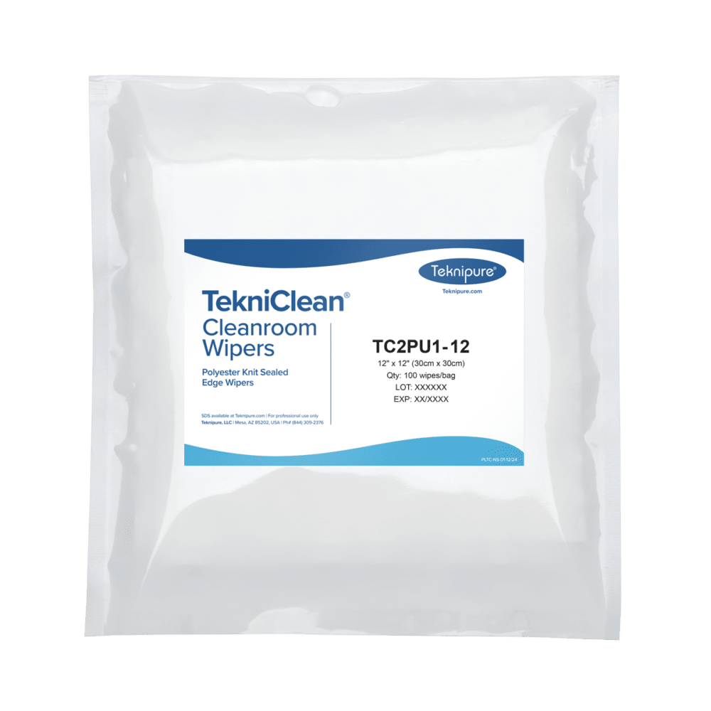 Teknipure TC2PU1 - 12 TekniClean® Polyester Knit Wiper with Sealed Edge, 12"x 12" MTESolutions