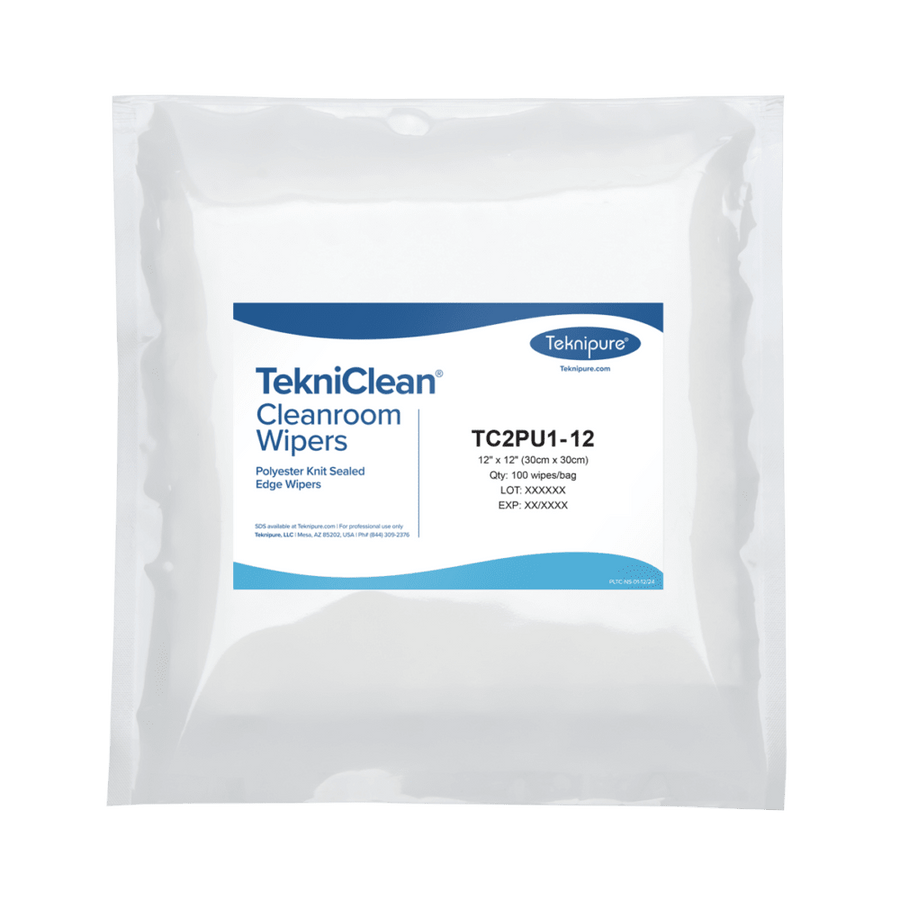 Teknipure TC2PU1 - 12 TekniClean® Polyester Knit Wiper with Sealed Edge, 12"x 12" MTESolutions