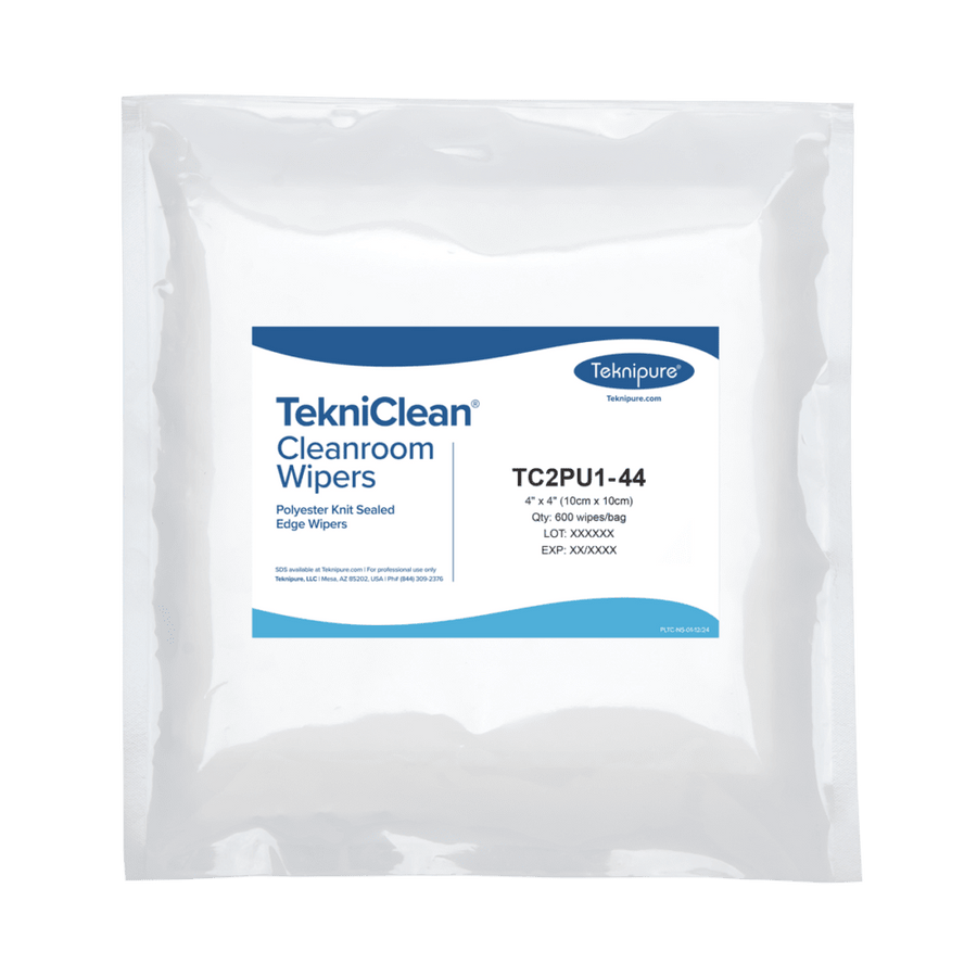 Teknipure TC2PU1 - 44 TekniClean® Polyester Knit Wiper, Sealed Edge, 4″x4″, 6000 wipes/cs MTESolutions