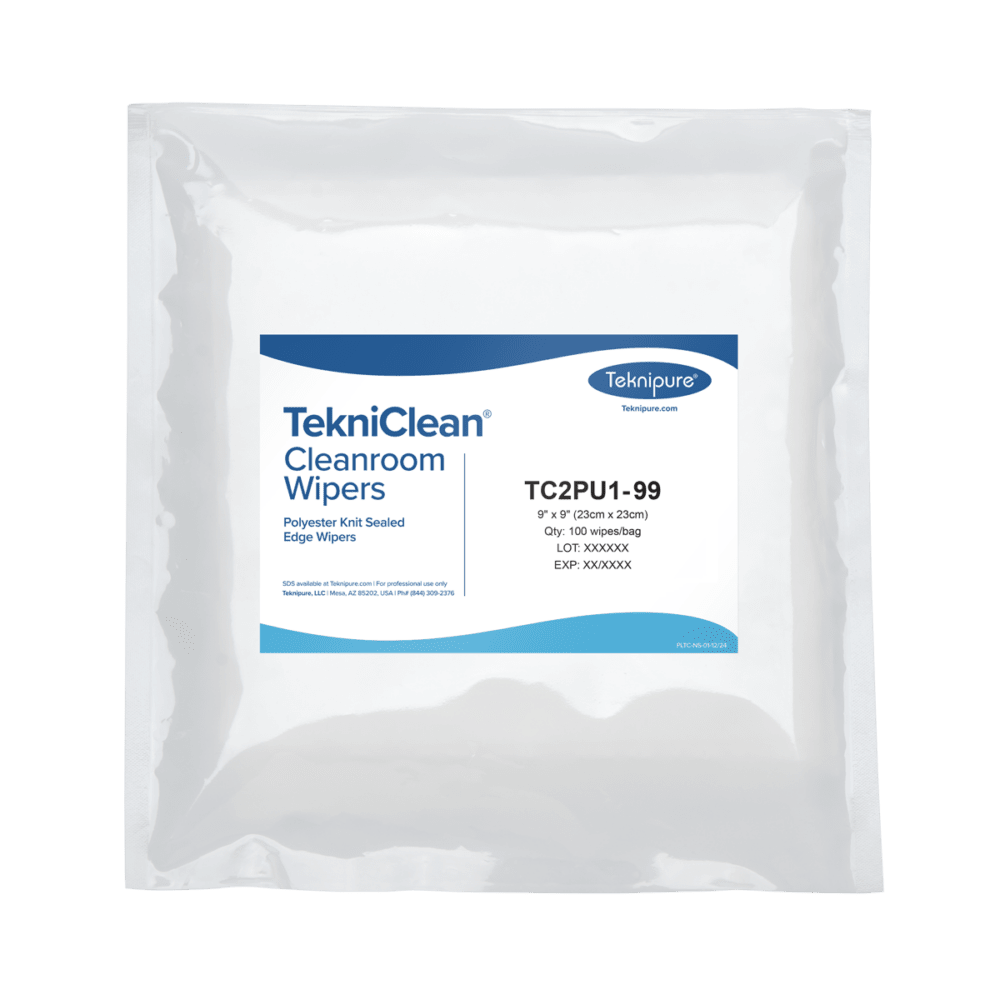 Teknipure TC2PU1 - 99 TekniClean® Polyester Knit Wiper with Sealed Edge, 9"x 9" MTESolutions
