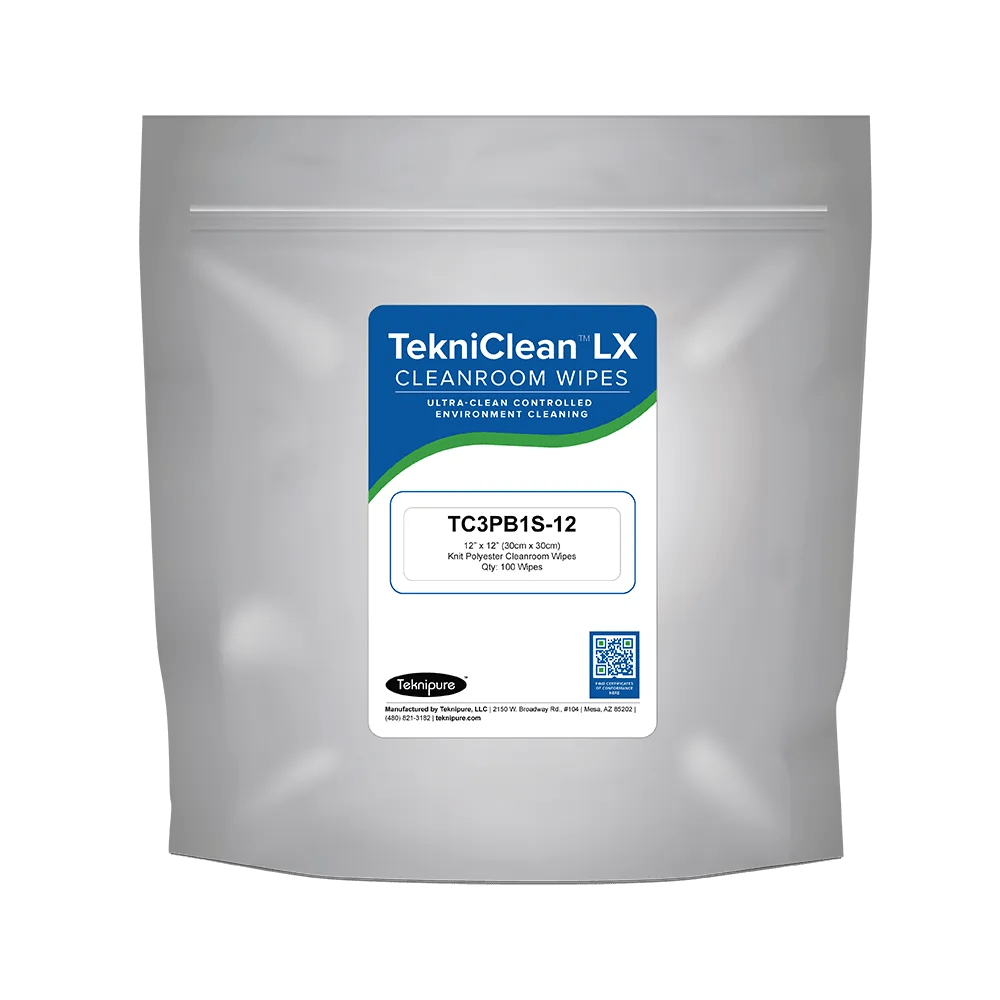 Teknipure TC3PB1S - 12, Polyester Knit Wiper, ESD Packed, 12 in x 12 in, Case of 1000 MTESolutions
