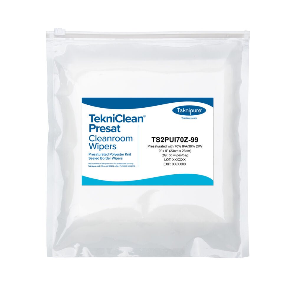 Teknipure TekniClean TS2PUI70Z - 99, Polyester Knit Pre - Saturated Wiper, 70%/30%, 9" X 9", Case of 750 MTESolutions