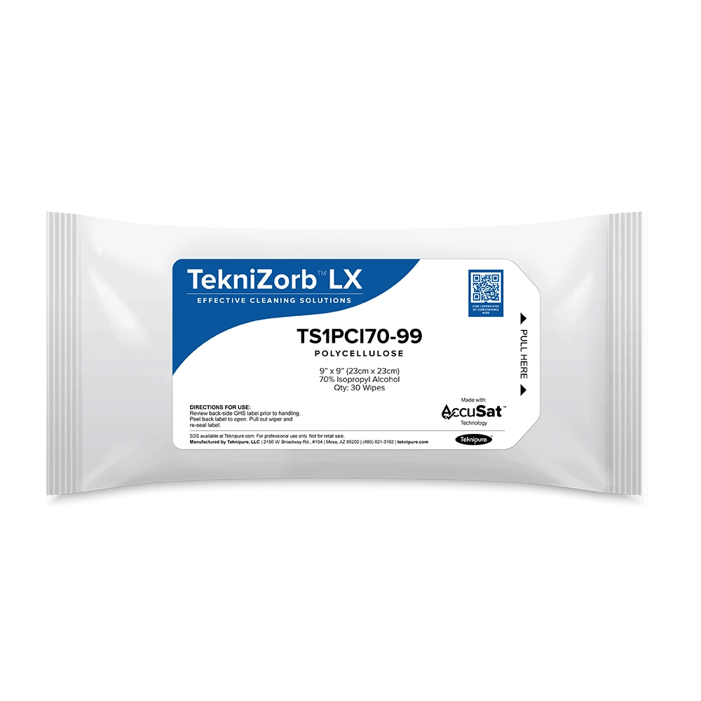 Teknipure TekniZorb TS1PCI70 - 99 Polyester - Cellulose Pre - saturated Wiper, 70%/30%, 9" X 9", Case of 720 MTESolutions