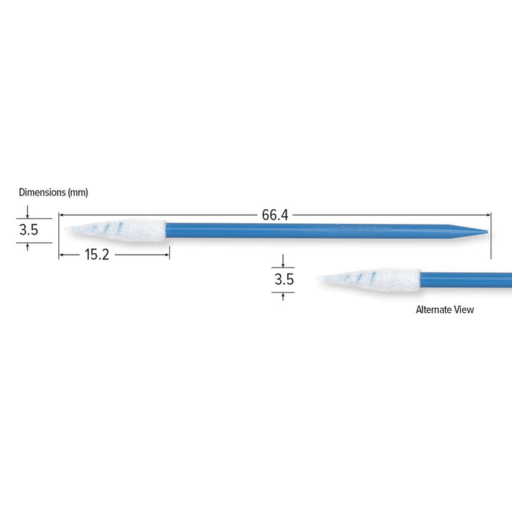 Teknipure TKS520F, Tekniswab Pointed Spiral Foam Dual End Swab, 2.614 in 2500 per case MTESolutions