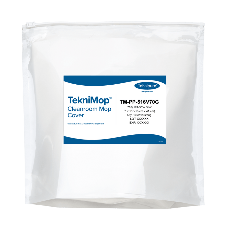 Teknipure TM-PP-516V70G TekniMop™ Polypropylene Mop Cover for Velcro Mop, 5"x16", 70% IPA Teknipure MTESolutions