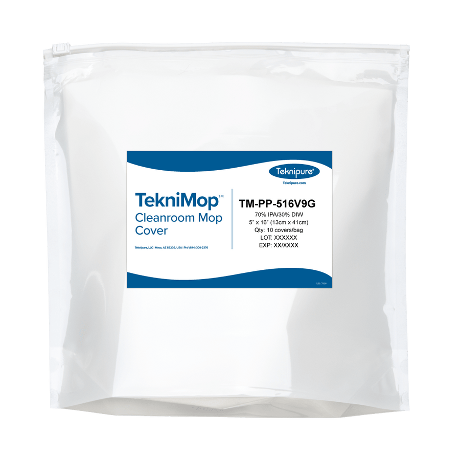 Teknipure TM-PP-516V9G TekniMop™ Polypropylene Mop Cover for Velcro Mop, 5"x16", 9% IPA Teknipure MTESolutions