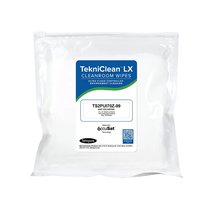 Teknipure TS2PUI70Z - 99, TekniClean Polyester Knit Pre - Saturated Wiper, 70%/30%, 9" X 9", Case of 750 MTESolutions