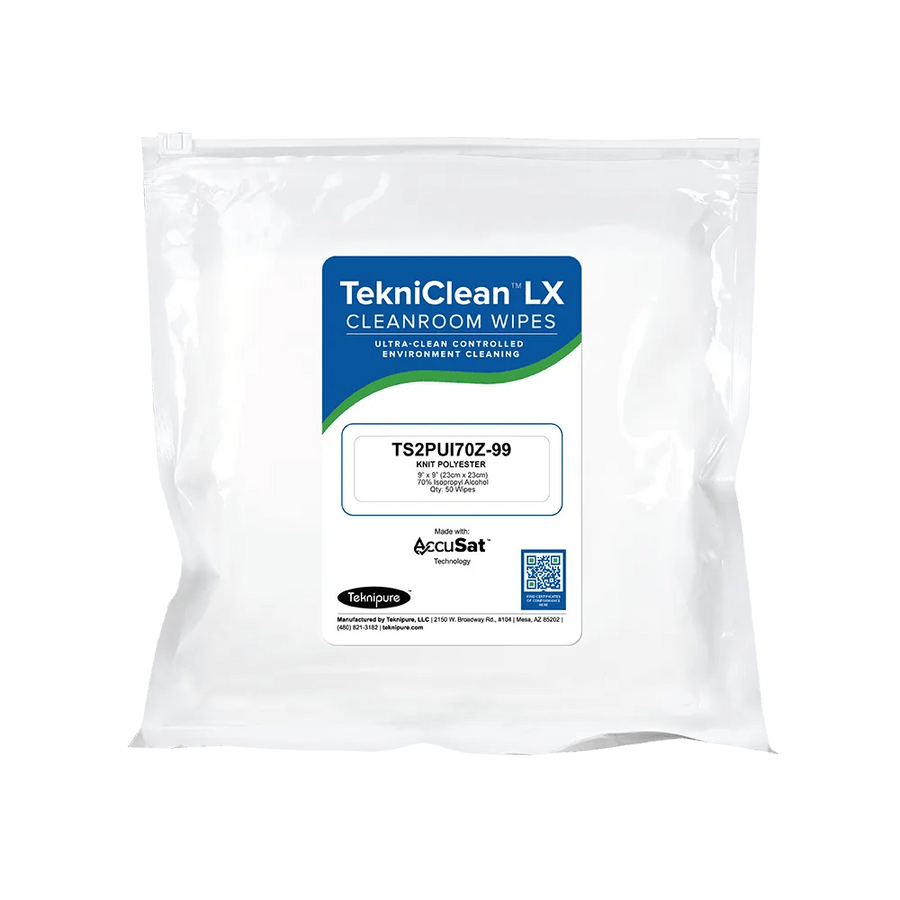 Teknipure TS2PUI70Z - 99, TekniClean Polyester Knit Pre - Saturated Wiper, 70%/30%, 9" X 9", Case of 750 MTESolutions