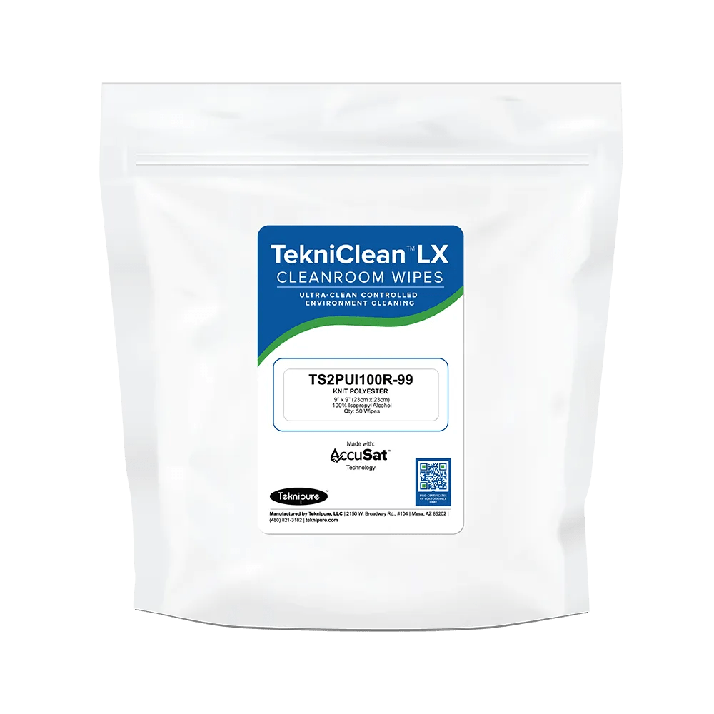 Teknipure TS3PBI100R - 99, Teknisat Polyester Knit Presaturated Wiper, 100% IPA, 9"x9", Case of 600 MTESolutions