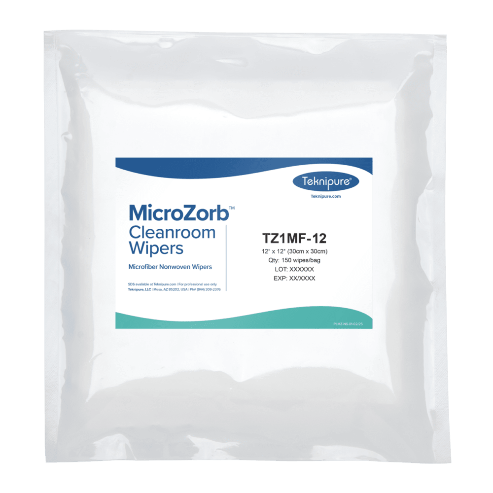 Teknipure TZ1MF - 12 MicroZorb™ Nonwoven Microfiber Cleanroom Wipers, 12"x12", 1500/cs MTESolutions