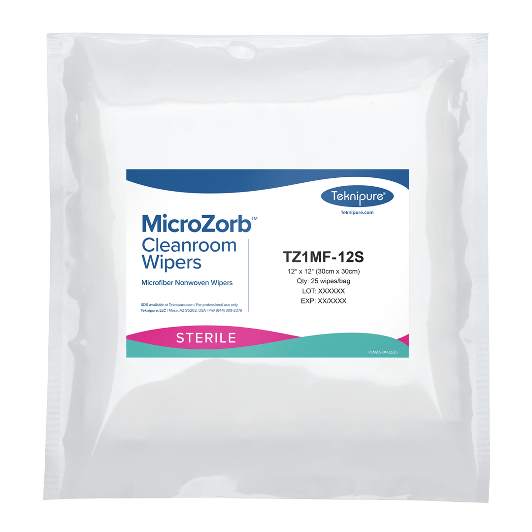 Teknipure TZ1MF - 12S MicroZorb™ Sterile nonwoven microfiber cleanroom wipers, 12"x12" MTESolutions