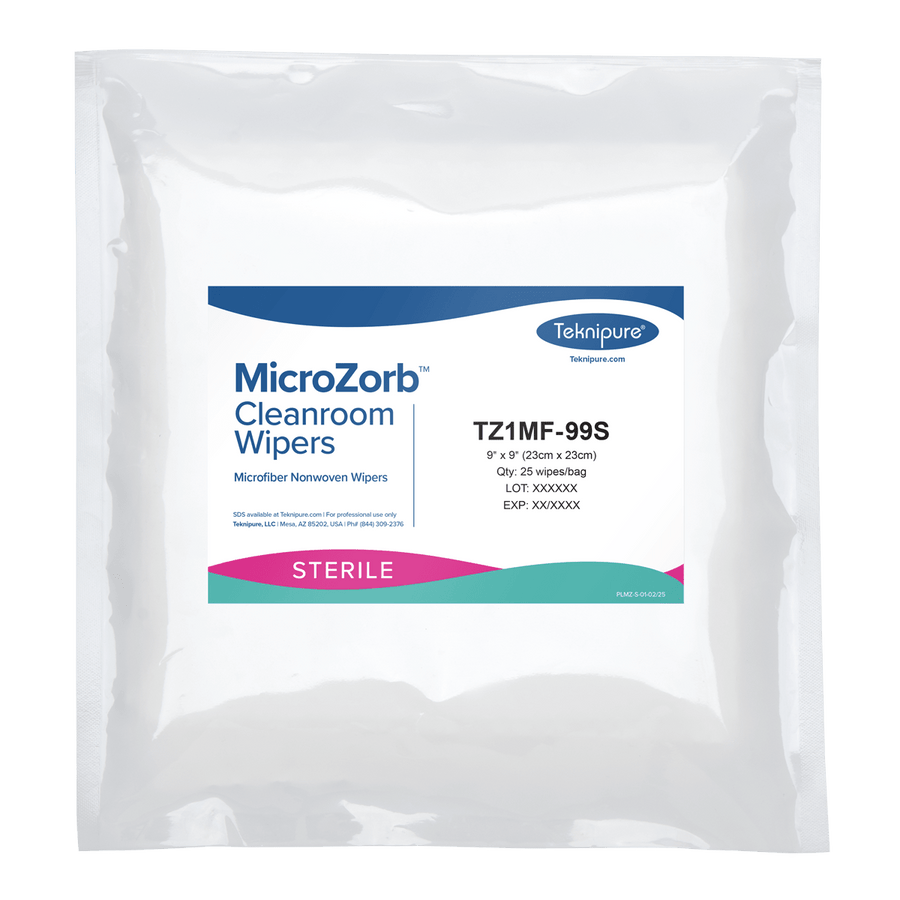 Teknipure TZ1MF - 99S MicroZorb™ Sterile nonwoven microfiber cleanroom wipers, 9"x9" MTESolutions