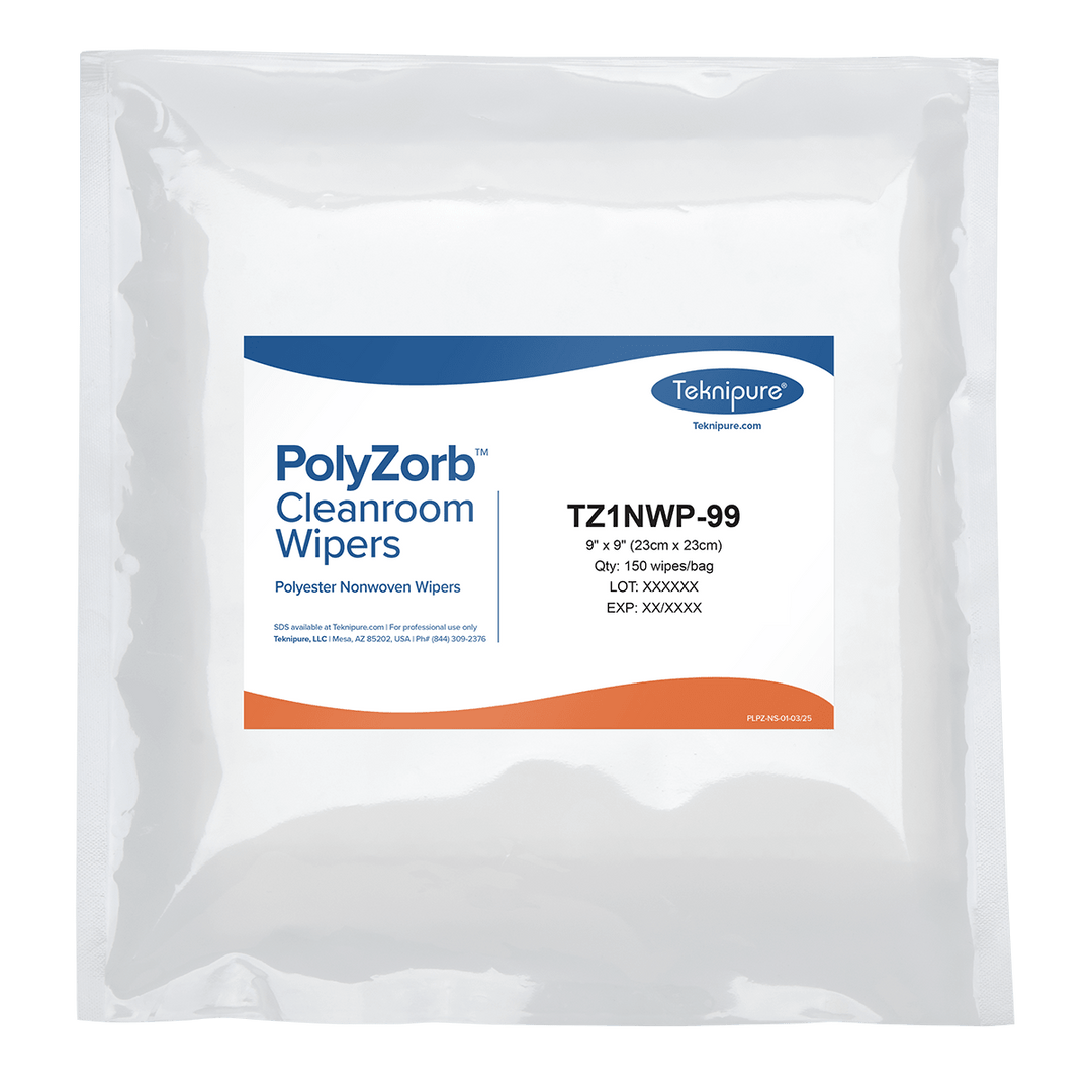 Teknipure TZ1NWP - 99 PolyZorb™ polyester nonwoven cleanroom wipers, 9"x9" MTESolutions