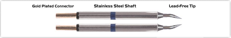 Thermaltronics M60Tz004 Tweezers Cartridge Pair - Bent 30Deg Sharp 0.4Mm (0.016") MTESolutions