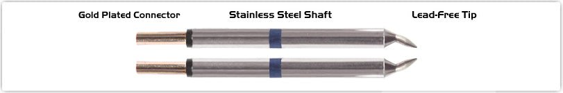 Thermaltronics M60Tz010B Tweezers Cartridge Pair - Chisel 1.00Mm (0.04") MTESolutions