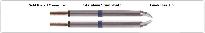 Thermaltronics M60Tz018B Tweezers Cartridge Pair - Chisel 1.78Mm (0.07") MTESolutions