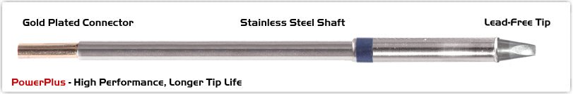 Thermaltronics M6Ch175H Chisel 30Deg 2.5Mm (0.10"), Power Plus MTESolutions