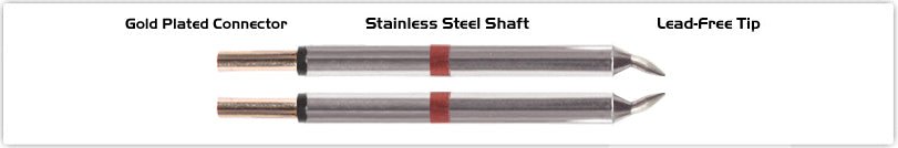 Thermaltronics M80Tz010B Tweezers Cartridge Pair - Chisel 1.00Mm (0.04") MTESolutions