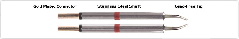 Thermaltronics M80Tz018 Tweezers Cartridge Pair - Long Reach Chisel 1.78Mm (0.07") MTESolutions