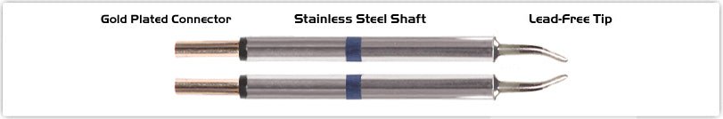 Thermaltronics T60Tz018 Tweezers Cartridge Pair - Long Reach Chisel 60Deg 1.78Mm (0.07") MTESolutions