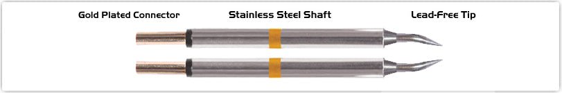 Thermaltronics T70Tz004 Tweezers Cartridge Pair - Bent 30Deg Sharp 0.4Mm (0.016") MTESolutions