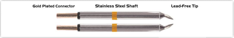 Thermaltronics T70Tz010B Tweezers Cartridge Pair - Chisel 1.00Mm (0.04") MTESolutions